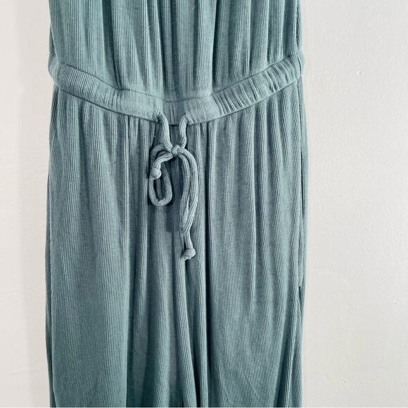 Spiritual Gangster Carmela Green Ribbed Cinched Strapless Jumpsuit XS - Picture 4 of 12